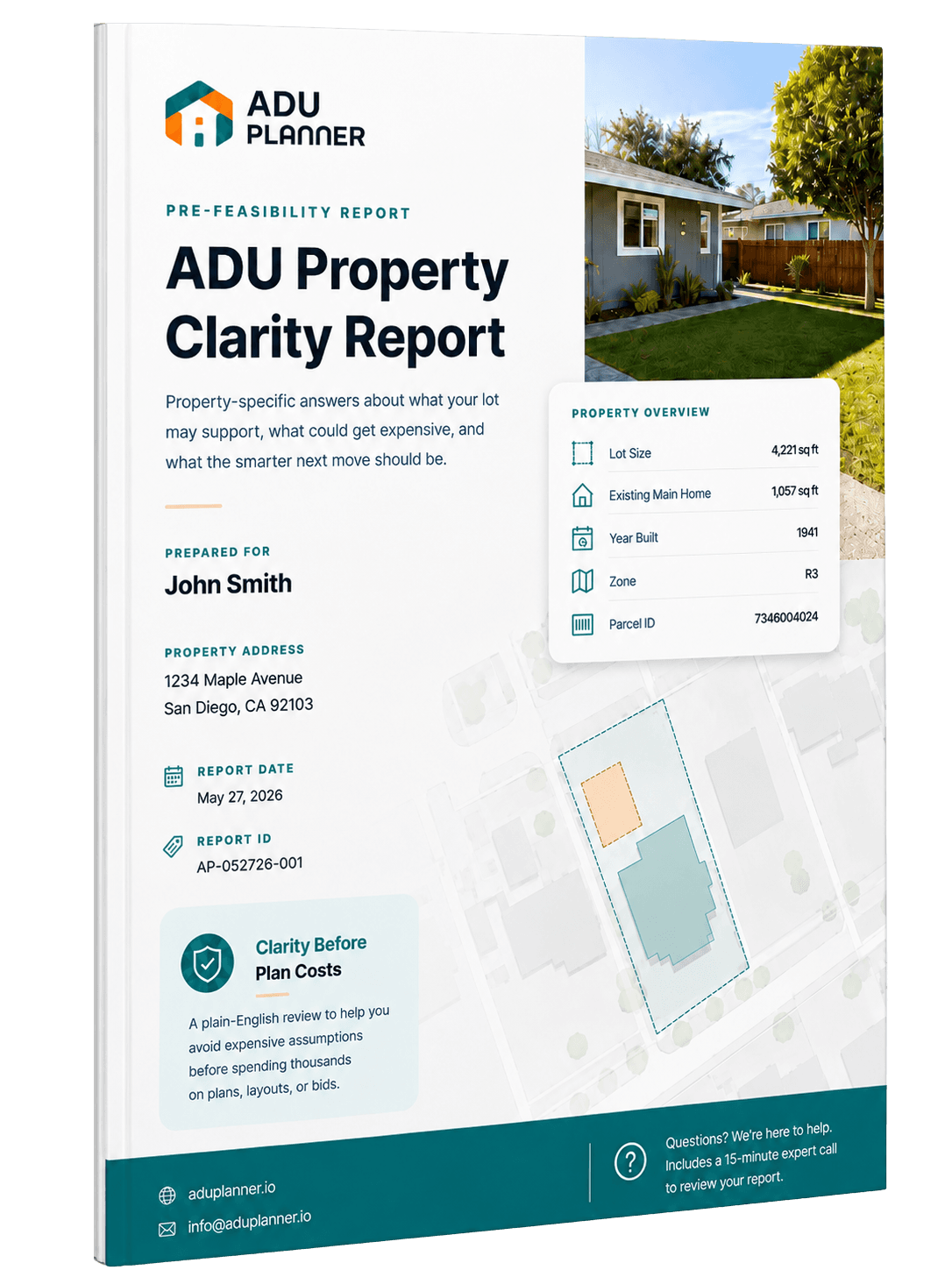 ADU Property Clarity Report cover mockup